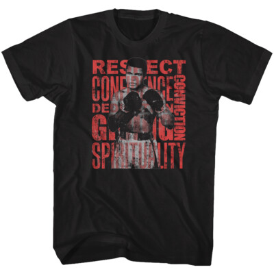 Muhammad Ali Heavyweight Boxing Respect Confidence Dedication Men's T Shirt