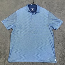 Hickey Freeman Performance Fabric Polo Golf Shirt Blue Size XL AOP Travel
