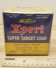 VINTAGE WESTERN XPERT 12 GA. 7 1/2 Shot SUPER TARGET LOAD EMPTY BOX "TRAP LOAD"