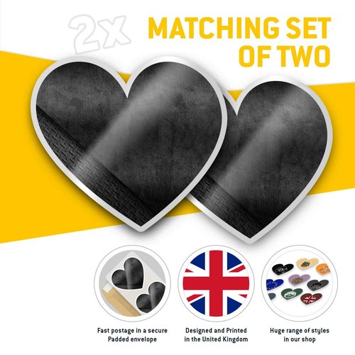 2 x Heart Stickers 7.5 cm - BW - Dark Distressed Style #35609 - 第 2/9 張圖片