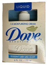 Vintage 1992 DOVE Liquid Soap Beauty Wash 6oz NOS USA