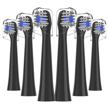 Replacement Toothbrush Heads Compatible with 6 Count Pack of 1 , Black