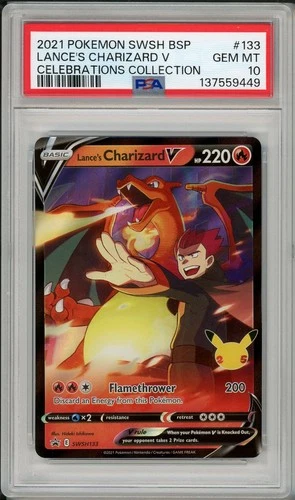 2021 Pokemon Celebrations Lance's Charizard V #133 PSA 10