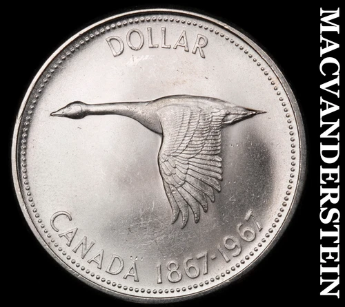 1967 Canada Silver One Dollar- Choice Gem Brilliant Uncirculated Luster #i7496