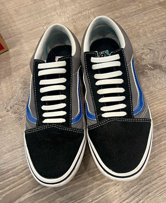 VANS Comfycush Old Skool Men s Black/Gray/Blue Canvas Lace-Up US 9.5