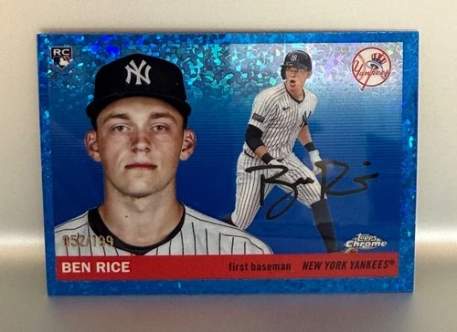 2025 Topps Chrome Platinum #311 Ben Rice RC Blue Mini-Diamond Refractor /199 SP