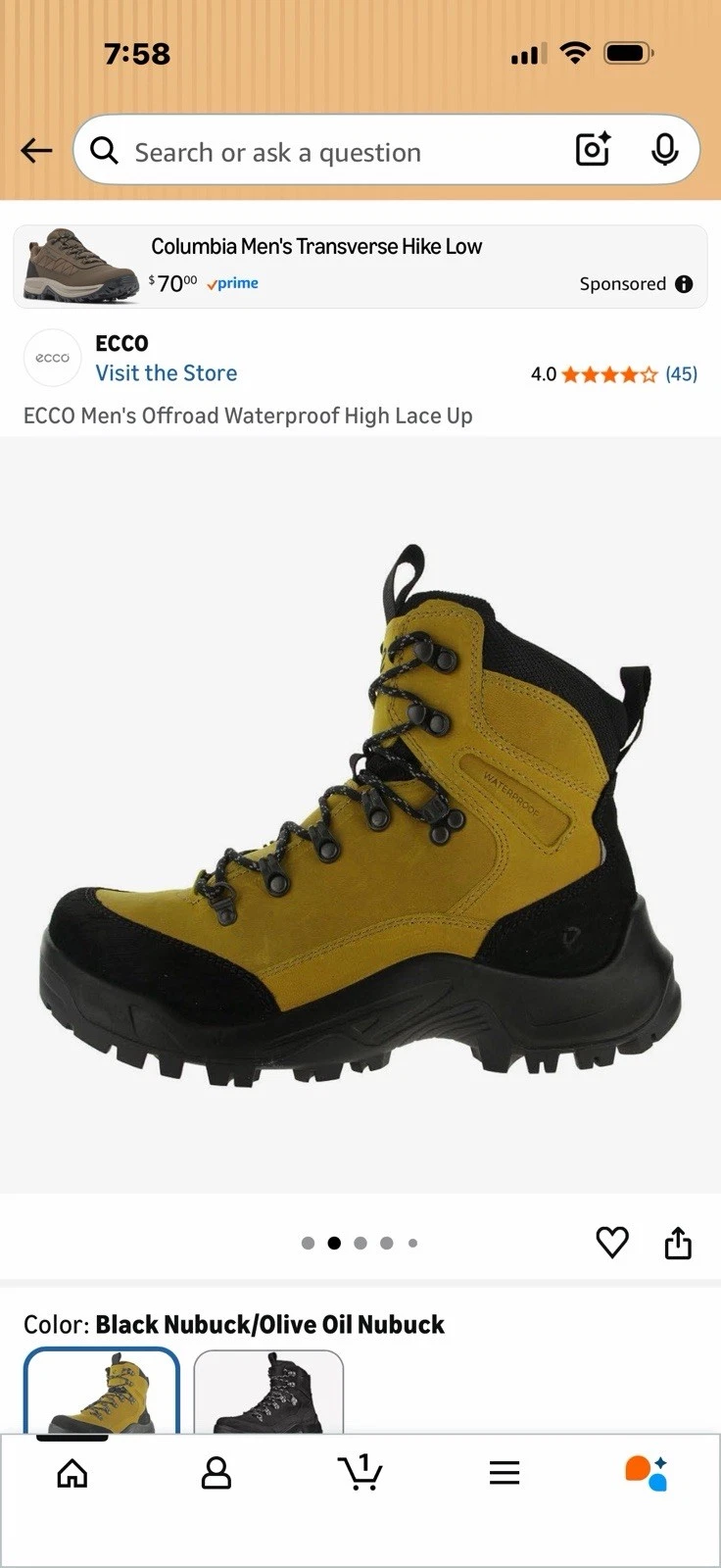 Eco Mens Off-road Waterproof High Lac Up Size 9-9.5 New Without Box