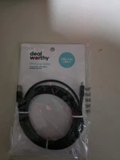 Deal Worthy USB-A to USB-C Charging Cable Black 10ft Fast Charge