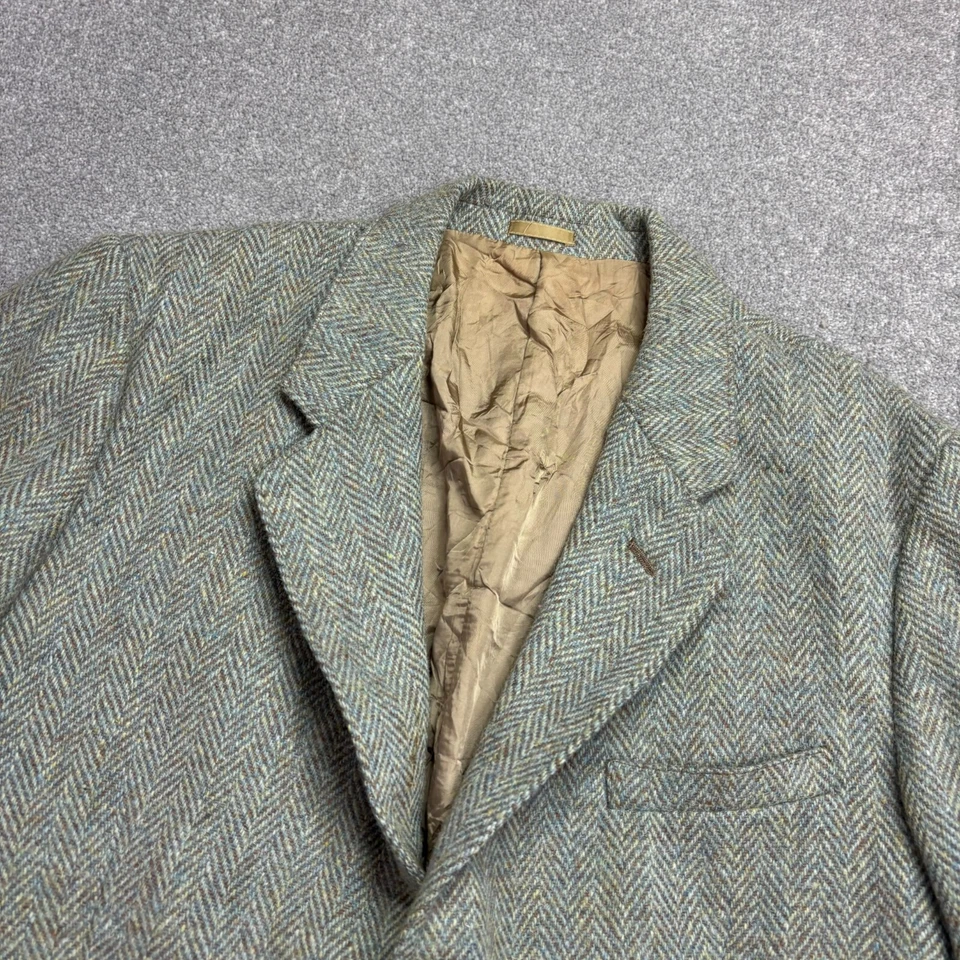Harris Tweed Jacket Adult 42R Grey Country Hunting Outdoors Weave Blazer Men* - Image 3 of 4