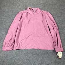 VTG Herman Geist Top Womens 14 Purple Long Sleeve Pullover Rayon Blend Comfort