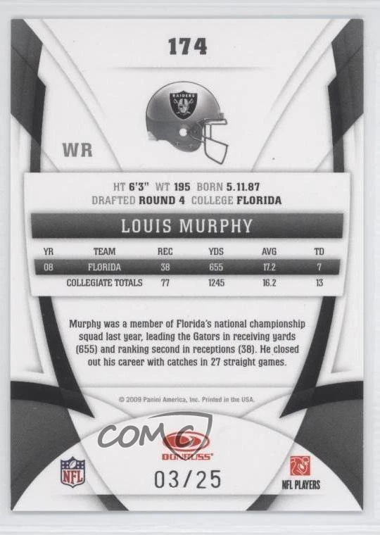 2009 Certified New Generation Mirror Gold /25 Louis Murphy #174 Rookie RC - Image 2 of 2