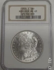 REDFIELD Hoard 1890-S San Francisco Minted Morgan Silver Dollar NGC Graded MS63