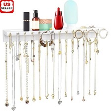 Tangle Free Necklace Organizer W/ 30 Hooks Space Saving Jewelry Holder Girls New
