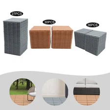 12” Outdoor Living Patio Deck Tiles, Plastic Outdoor Flooring Interlocking