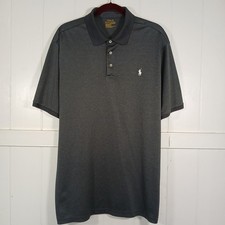 Polo Ralph Lauren Performance Pony Logo Shirt Mens XL Gray Short Sleeve Polo