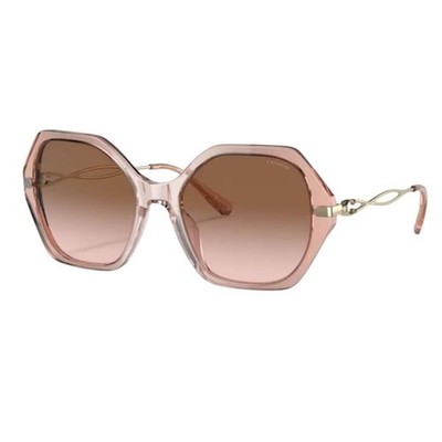 NEW COACH OVERSIZED DESIGNER SUNGLASSES 57MM TRANSPARENT PEACH GEOMETRIC 100% UV