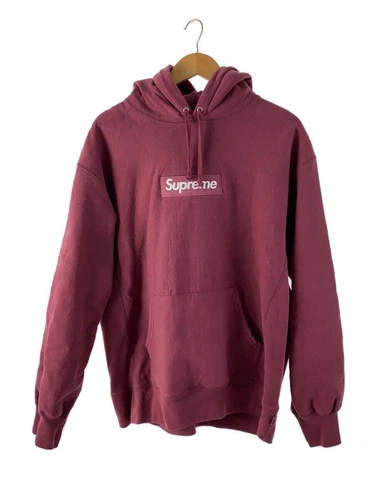 Felpa Supreme con cappuccio L cotone bordeaux usata
