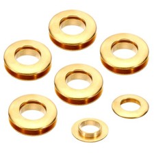 6Pcs 15mm 3/5 Inch Solid Brass Hole Eyelets Arc Surface Grommets Brass Tone