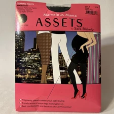 Marvelous Mama Maternity Tights Size 3 Black Opaque Stripe Spanx