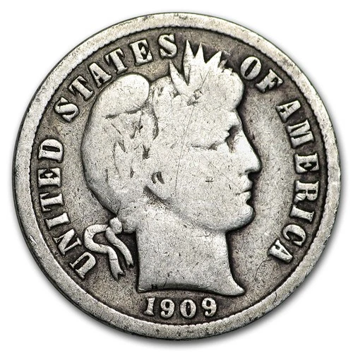 1909-S Barber Dime VG