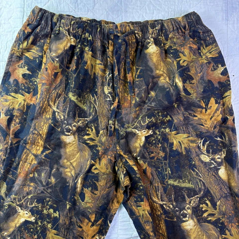 Pantalones para dormir North River Lounge para hombre grandes camuflados ciervos caza 100 % algodón al aire libre Foto 3 de 4