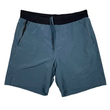 Ten Thousand Short Mens Large 7" Navy Blue Interval Lined Athletic Training Gym