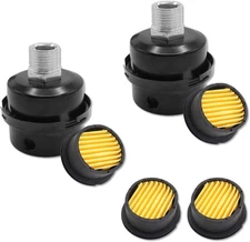 Pack of 2 Air Compressor Silencer with Replacement Elements, 1/2" Thread 1/2 