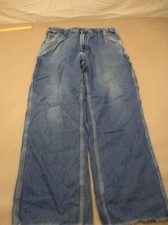 Carhartt Size 34x36 Mens Blue 100 Cotton Zip Fly Pockets Straight Jeans 475