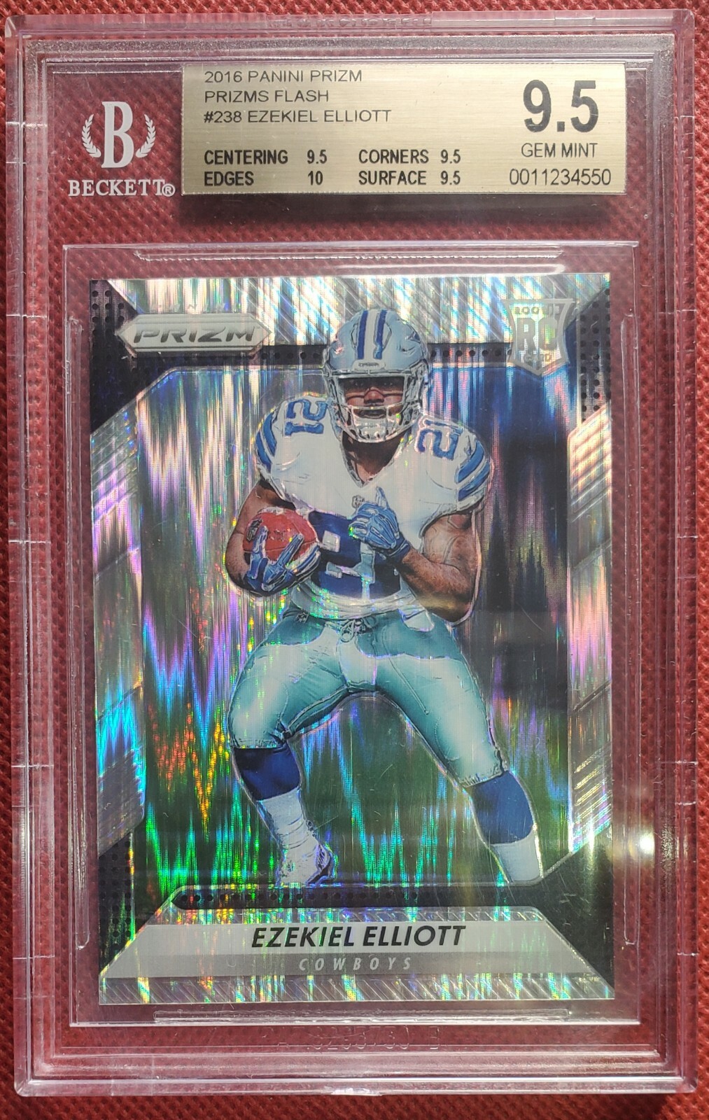 Ezekiel Elliott Rookie 2016 PANINI PRIZM 💥PRIZMS FLASH💥 #238 GEM MINT BGS 9.5