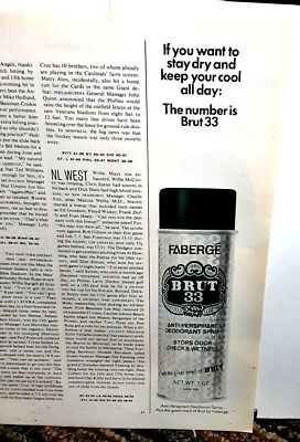 1971 Faberge Brut 33 Original Print Ad