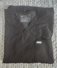 Figs Leon Mens XL Black 3 Pocket Scrub Top Shirt Style Technical FM1500 lkn euc