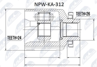 NPW-KA-312 NTY Gelenksatz, Antriebswelle FüR KIA
