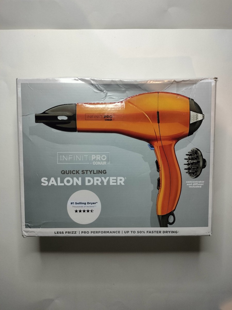 InfinitiPro Quick Styling Salon Professional Ionic Ceramic Hair Dryer  Orange New
