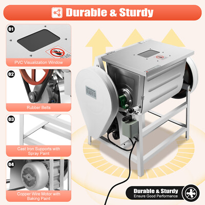 110V Dough Mixer Machine 30 QT 15KG Commercial Electric Flour Meat Mixing Mixer