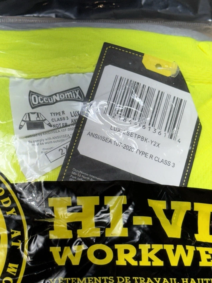 OccuNomix LUX-LSETPBK-Y2X Type R Class 3 Black Bottom Long Sleeve Safety T-Shirt - Image 3 of 4