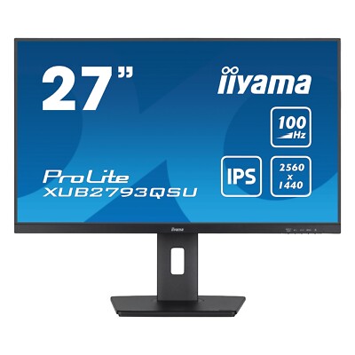 IIYAMA 27'' ProLite IPS WQHD 100Hz 1ms Monitor 1:1300 250 cd/m2 XUB2793QSU-B6