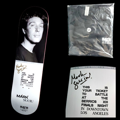 Mark Suciu Signed BATB 13 Autograph Skateboard Deck + Medium Berrics Shirt