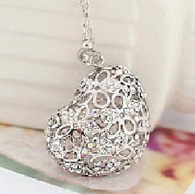 Collier Coeur Strass Rose - Bijou Romantique - Marque Nafrayou - Occasion En Bon état