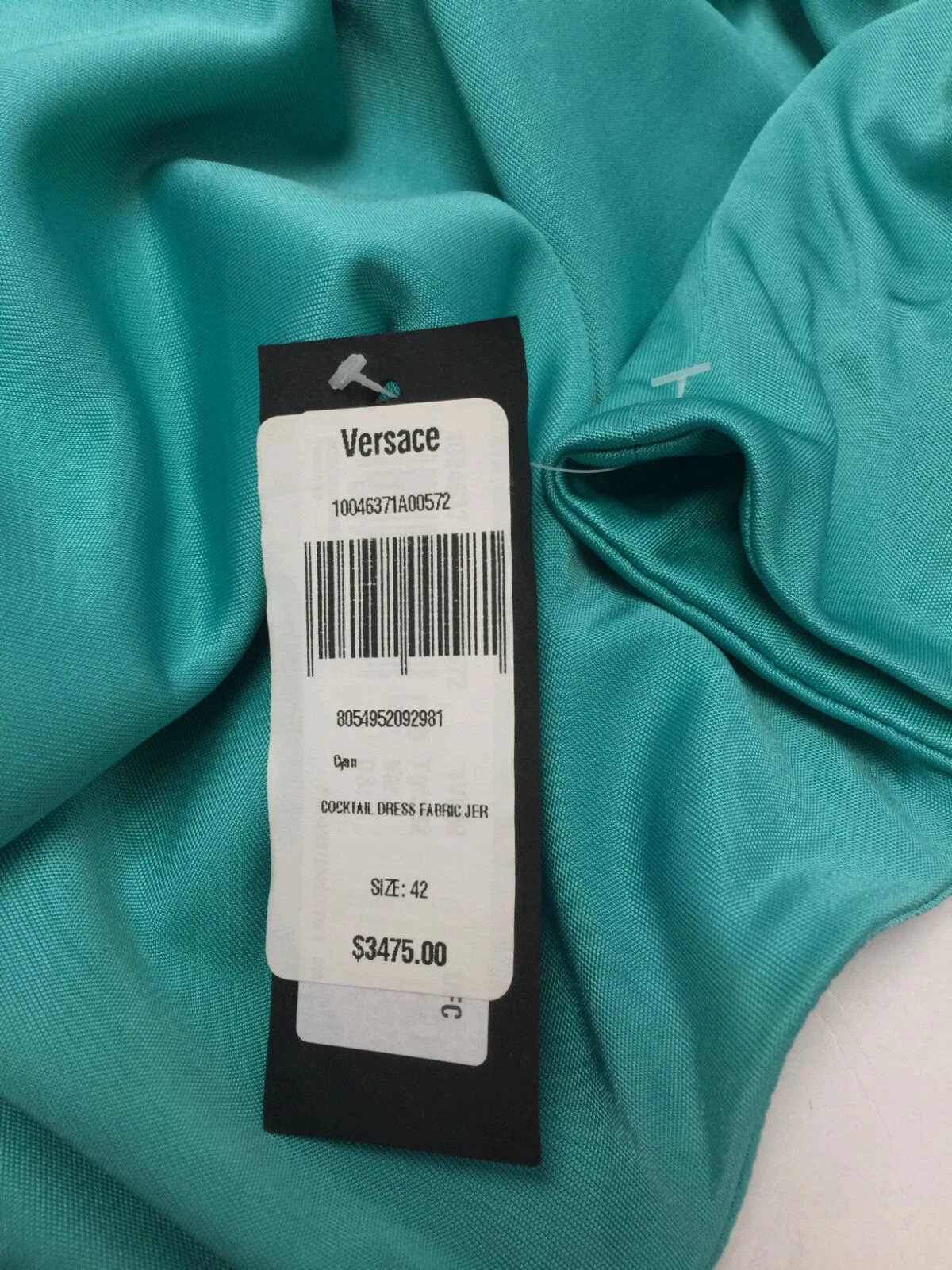 Mini abito da donna blu Versace $3475 con taglio a spalla tagliata EU42 US6