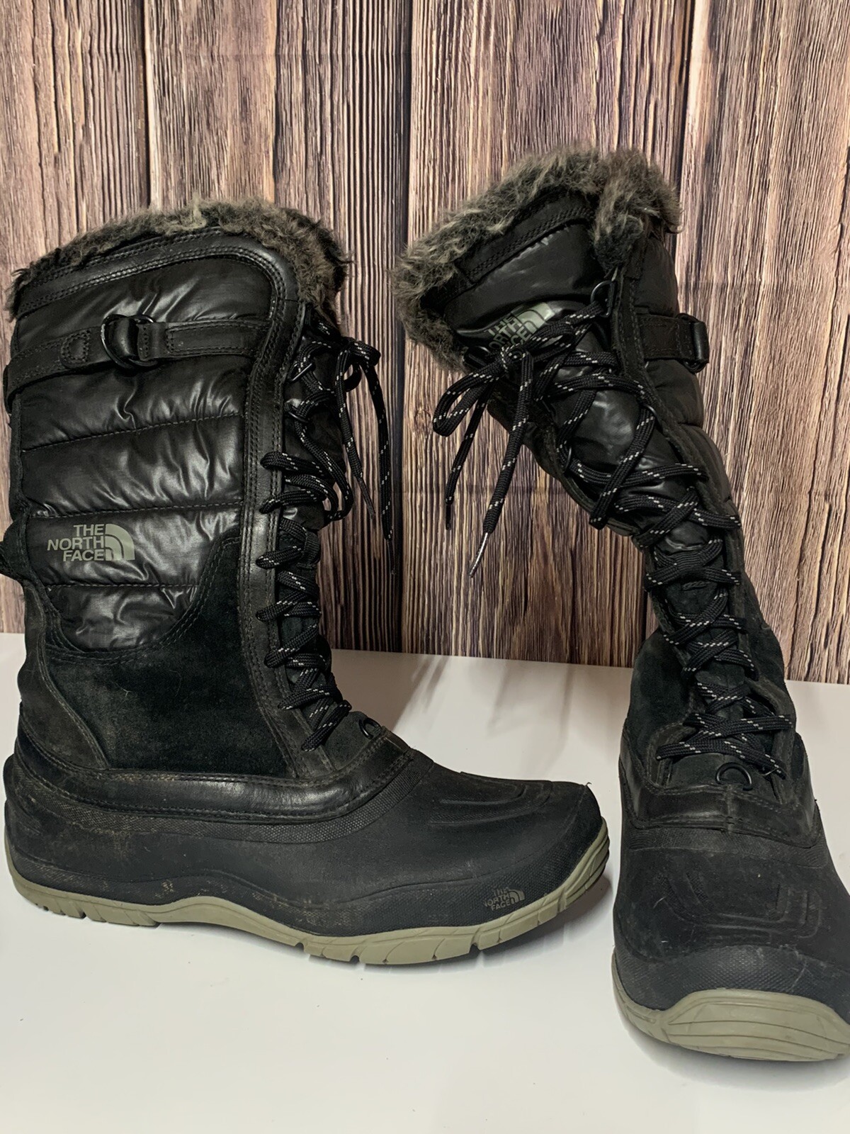 Tall Faux Fur Boots Sz 10 Lace 