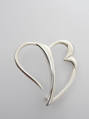 Cozzi Gioielli Brooch 925 Silver Heart Shaped Initial B