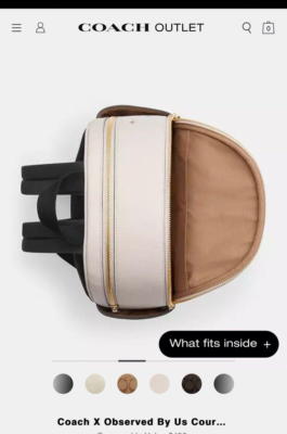 Coach X Observed By Us Court Pebbled Leather Backpack Gold 