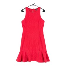 Banana Republic Women's 4 Red Fit Flare Sleeveless Dress Office Career Sexy
