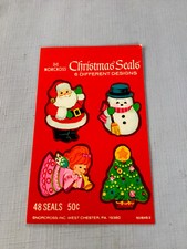 Vintage Festive Norcross Christmas Seals / Stickers 8 Sheets ~~~ Made In USA