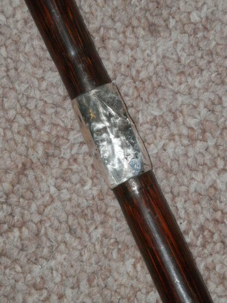 Military WW1 Partridge Drill Cane W/ Continental Silver Top & Collar