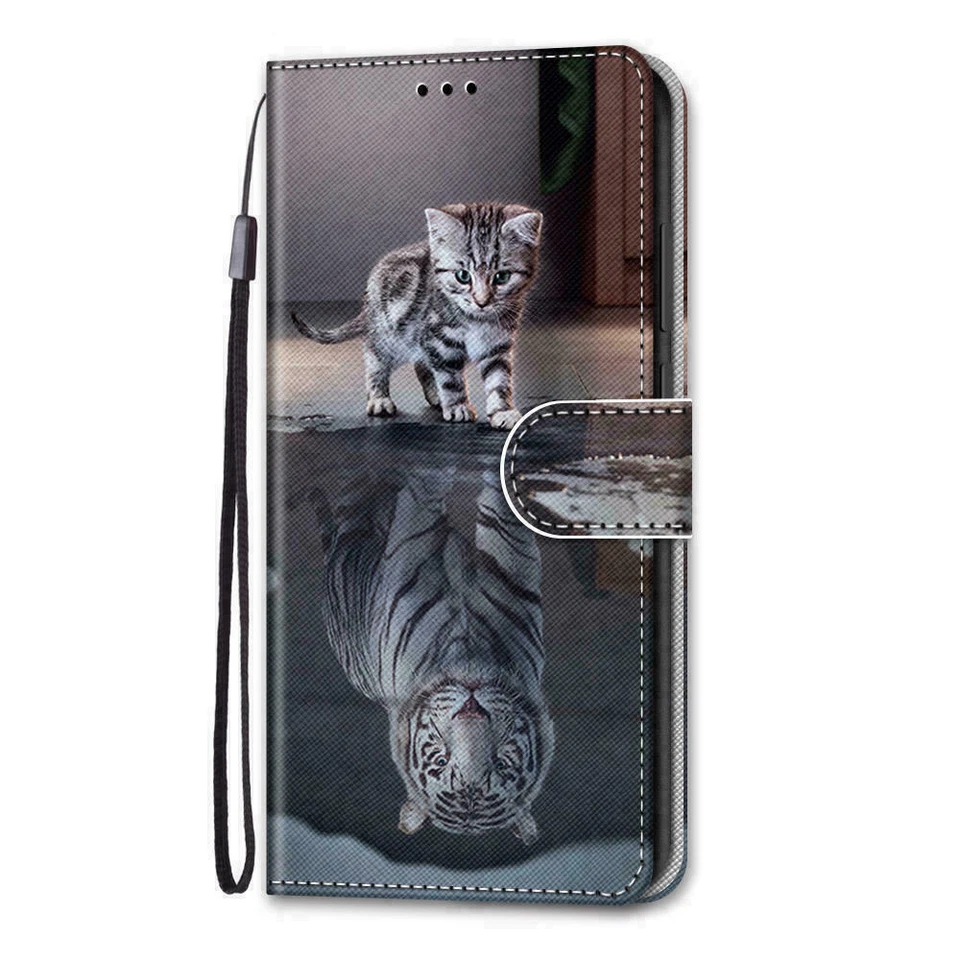 Flip Cat Tiger Wallet Phone Case For iPhone 11 12 13 14 Pro Max XR XS 6 7 8 SE - Image 3 of 4
