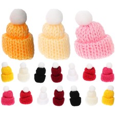 50Pcs Miniature Knitted Hats Small Craft Santa Doll Tiny Knitting Accessories