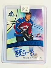  2020-21 SP Game Used Blue #144 Shane Bowers Autographs Colorado Avalanche