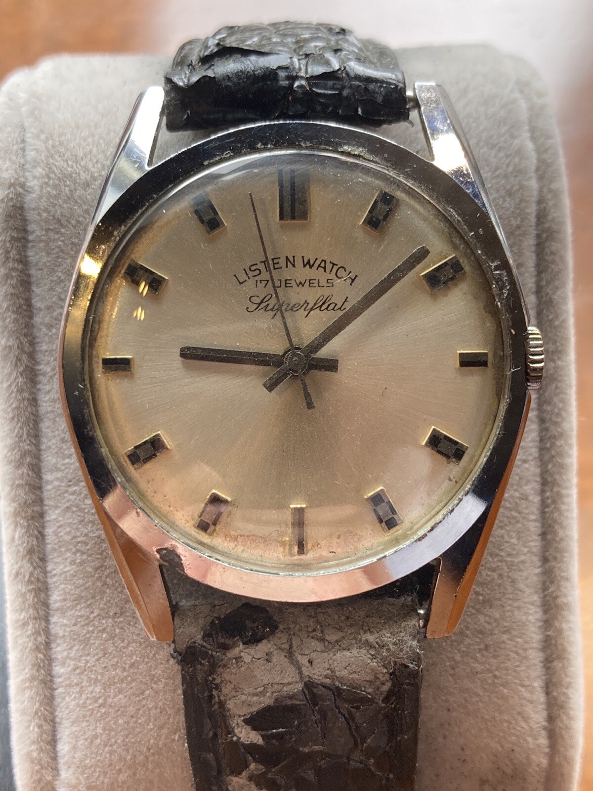 Super-Flat Vintage Watch, 1970s, Listen Watch Co. Spares/Repair