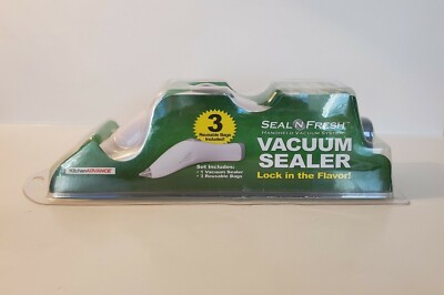 Kitchen Advance Seal N Fresh Handheld Vacuum Sealer With 3 Reuseable Bags   New